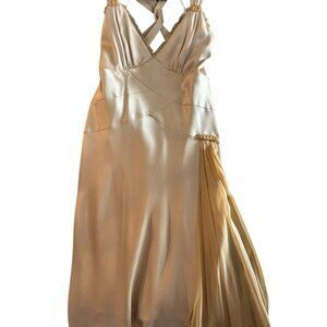 ABS Champagne Gold High-Low Evening Gown